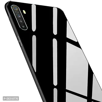 SUNNY FASHION Back Cover Oppo Reno 4 Pro Luxurious Glass Soft Edge Protective TPU Bumper Stunning Design Case for Oppo Reno 4 Pro - Black-thumb2