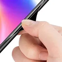 SUNNY FASHION Tempered Glass Back with Soft Edge TPU Full Protective Back Case Cover for OnePlus 8 Pro - Black-thumb2