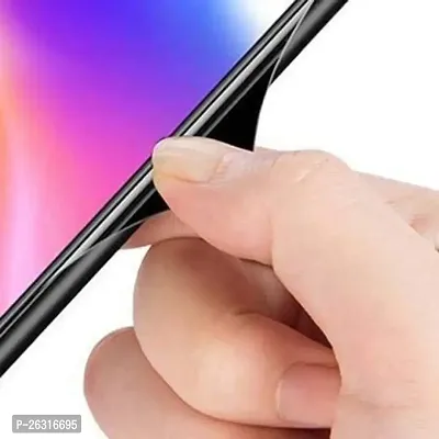 SUNNY FASHION Tempered Glass Back with Soft Edge TPU Full Protective Back Case Cover for OnePlus 8 Pro - Black-thumb3