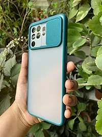 SUNNY FASHION Back Cover for Oppo F19 Pro Camera Lens Slide Protection Stylish Matte Back Case Cover for Oppo F19 pro (Dark Green)-thumb2