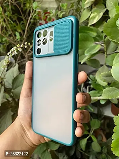 SUNNY FASHION Back Cover for Oppo F19 Pro Camera Lens Slide Protection Stylish Matte Back Case Cover for Oppo F19 pro (Dark Green)-thumb3