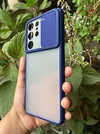 SUNNY FASHION Back Cover for Samsung Galaxy A52 Power Camera Lens Slide Protection Stylish Matte Back Case Cover for Samsung Galaxy A52 (Blue)-thumb1