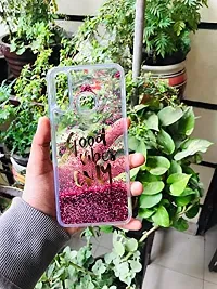 SUNNY FASHION Back Cover for Xiaomi Redmi Note 7/Note 7 Pro (TPU, Plastic | Pink | Good Vibes With Running Glitter )-thumb3