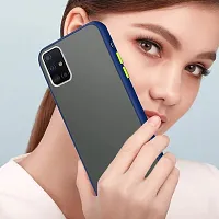 SUNNY FASHION Hard Matte Finish Smoke Case with Soft Side Frame Fit Protective Back Case Cover for Samsung Galaxy A71 [Translucent Ant-Slip Matte] Smoke Blue-thumb4