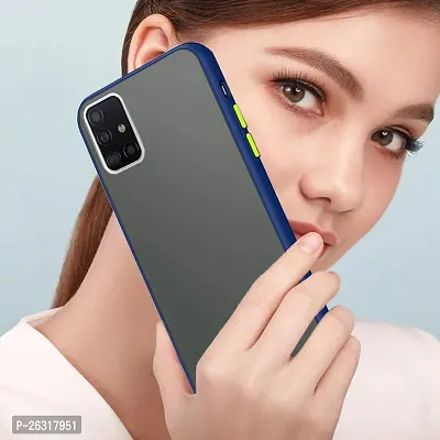 SUNNY FASHION Hard Matte Finish Smoke Case with Soft Side Frame Fit Protective Back Case Cover for Samsung Galaxy A71 [Translucent Ant-Slip Matte] Smoke Blue-thumb5