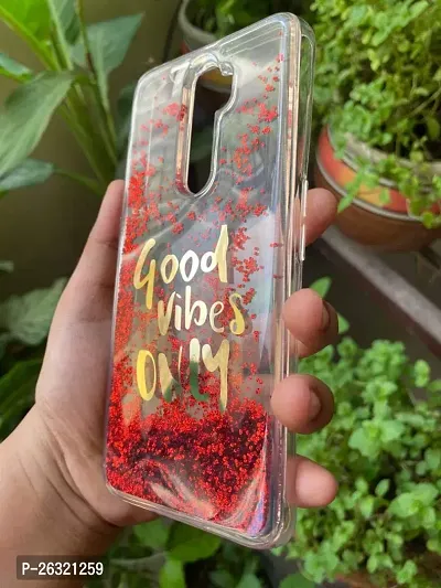 SUNNY FASHION Back Cover for Oppo Reno 2Z / Reno 2F Good Vibes Only Designer Moving Liquid Floating Waterfall Girls Soft TPU Running Glitter Sparkle Back Case Cover for Oppo Reno 2Z / Reno 2F- Red-thumb3