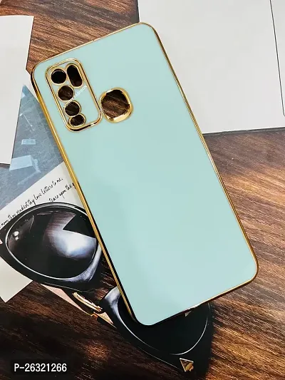 SUNNY FASHION Back Cover for Vivo Y30/Y50 Liquid TPU Silicone Shockproof Flexible with Camera Protection Soft Back Cover Case for Vivo Y30/Y50 (Mint Green)-thumb0