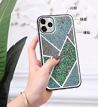 SUNNY FASHION Premium Glitter Shockproof Back Case Cover Compatible with iPhone 12 Pro Max (Green)-thumb1