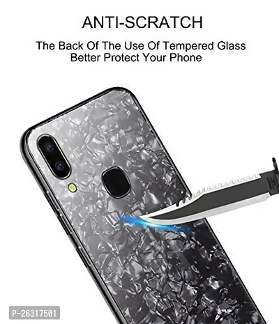 SUNNY FASHION Back Cover for Samsung Galaxy M20 Marble Finish Glass for Samsung Galaxy M20 - Black-thumb3