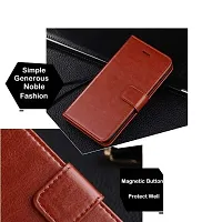 SUNNY FASHION Vintage Leather Diary Wallet Card Holder Stand Flip Cover for Samsung Galaxy A50s / A50 / A30s - Brown-thumb2