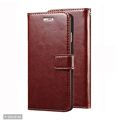 SUNNY FASHION Flip Case Cover for Vivo Z1 Pro Vintage Series Faux Leather Flip Wallet Case Stand with Card Holder  Magnetic Closure Flip Cover for Vivo Z1 pro- Brown-thumb0