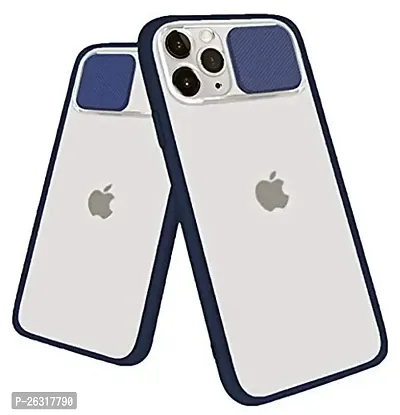 SUNNY FASHION Camera Lens Slide Protection Matte Back Case Cover Compatible for iPhone 12 / iPhone 12 Pro - Blue