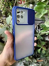 Sunny Fashion Camera Lens Slide Protection Shutter Flexible Removable Case Stylish Matte Back Case Cover for Samsung Galaxy F62 (Blue)-thumb2