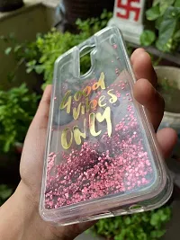 SUNNY FASHION Good Vibes Only Designer Quicksand Moving Liquid Floating Waterfall Girls Soft TPU Mobile Back Case Cover for Oppo A5 2020 / A9 2020 (Running Glitter Sparkle Pink)-thumb3