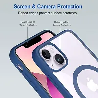 SUNNY FASHION Back Case Cover Compatible for iPhone 14 Mag-Safe Support Wireless Magnetic Shockproof Transparent Case for iPhone 14 (Blue)-thumb2