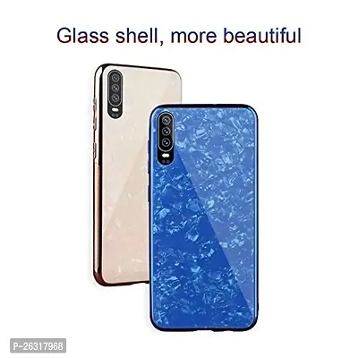 Sunny Fashion Luxury Marble Pattern Tempered Glass Back Case Cover for Xiaomi Mi A3 - Blue-thumb2