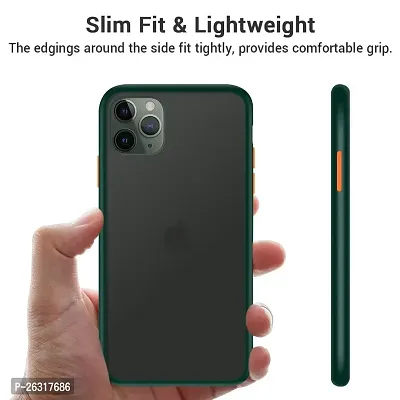 SUNNY FASHION Hard Matte Finish Smoke Case with Soft Side Frame Fit Protective Back Case Cover for iPhone 12 Pro Max [Translucent Ant-Slip Matte] Smoke Dark Green-thumb5