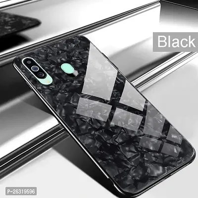 SUNNY FASHION Back Cover for Vivo Y19 / U20 Marble Finish Glass for Vivo Y19 / U20 - Black