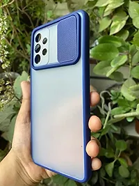 SUNNY FASHION Back Cover for Oppo A54 Camera Lens Slide Protection Matte Stylish Latest Back Case Cover for Oppo A54 (Blue)-thumb3