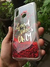 SUNNY FASHION Back Cover for Xiaomi Redmi Note 7 Pro Good Vibes Only Designer Moving Liquid Floating Waterfall Girls Soft TPU Running Glitter Sparkle Back Case Cover for Xiaomi Redmi Note 7 Pro (Red)-thumb3