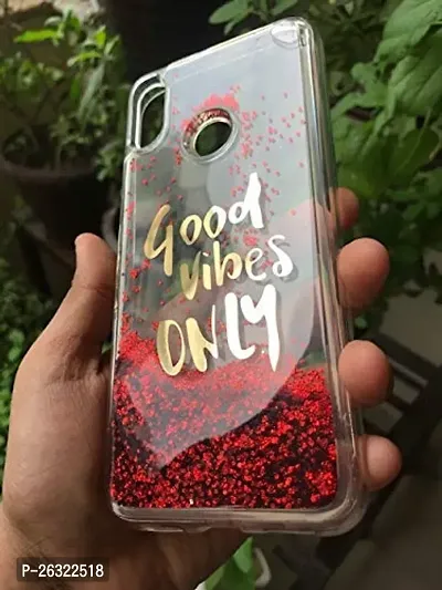 SUNNY FASHION Back Cover for Xiaomi Redmi Note 7 Pro Good Vibes Only Designer Moving Liquid Floating Waterfall Girls Soft TPU Running Glitter Sparkle Back Case Cover for Xiaomi Redmi Note 7 Pro (Red)-thumb4