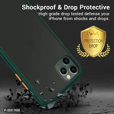 SUNNY FASHION Hard Matte Finish Smoke Case with Soft Side Frame Fit Protective Back Case Cover for iPhone 12 Pro Max [Translucent Ant-Slip Matte] Smoke Dark Green-thumb3