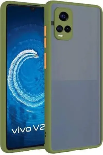 SUNNY FASHION Back Cover for Vivo V20 Hard Matte Finish Smoke Case with Soft Side Frame Fit Protective for