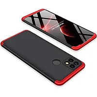 SUNNY FASHION Double Dip Full 360 Degree Protection Matte Hard Back Case Cover for Redmi 9 / Redmi 9C / 9 Activ/Poco C31 (Red)-thumb2