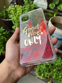SUNNY FASHION Good Vibes Only Designer Quicksand Moving Liquid Floating Waterfall Girls Soft TPU Transparent Mobile Back Case Cover for Samsung Galaxy A51 (Running Glitter Sparkle Red)-thumb4