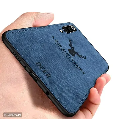 SUNNY FASHION Deer Series Hybrid Fabric Case Flexible  Shockproof Inbuilt Anti-Slip Grip Designer Back Case Cover for Samsung Galaxy A50s / A50 / A30s (Blue)-thumb0
