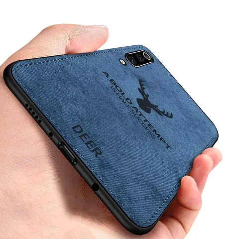 SUNNY FASHION Deer Series Hybrid Fabric Case Flexible & Shockproof Inbuilt Anti-Slip Grip Designer Back Case Cover for Samsung Galaxy A50s / A50 / A30s