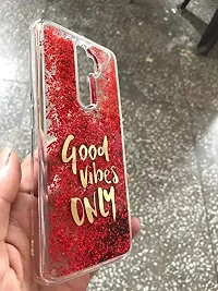 SUNNY FASHION Back Cover for Oppo A5 2020 / A9 2020 Good Vibes Only Designer Moving Liquid Floating Waterfall Girls Soft TPU Running Glitter Sparkle Back Case Cover for Oppo A5 2020 / A9 2020 (Red)-thumb3