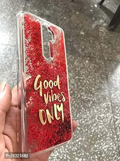 SUNNY FASHION Back Cover for Oppo A5 2020 / A9 2020 Good Vibes Only Designer Moving Liquid Floating Waterfall Girls Soft TPU Running Glitter Sparkle Back Case Cover for Oppo A5 2020 / A9 2020 (Red)-thumb4