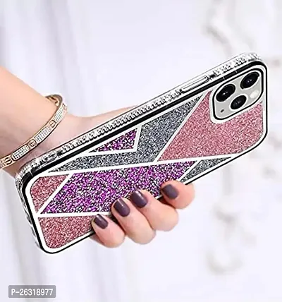 SUNNY FASHION Premium Glitter Shockproof Back Case Cover Compatible with iPhone 12 Pro Max (Pink)-thumb2
