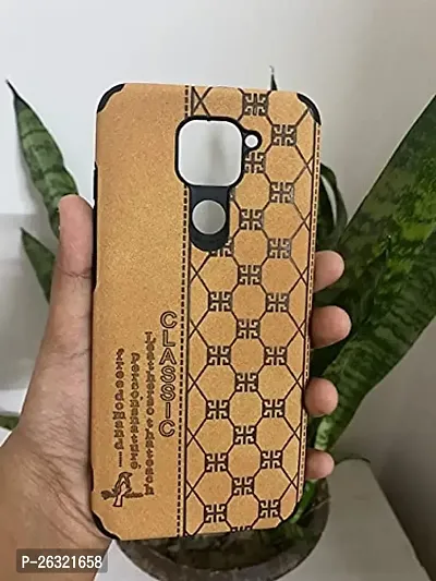 SUNNY FASHION Back Case for Redmi Note 9 Camera Protection Shockproof Slim Leather Back Case Cover for Redmi Note 9 (Light Brown)-thumb0