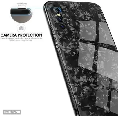 SUNNY FASHION Back Case Cover for Vivo V15 Pro Marble Finish Glass for Vivo V15 Pro - Black-thumb3