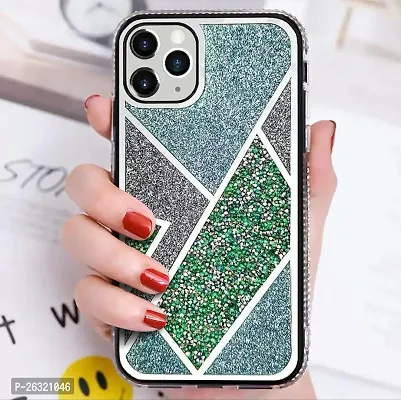 SUNNY FASHION Premium Glitter Shockproof Back Case Cover Compatible with iPhone 12 Pro Max (Green)