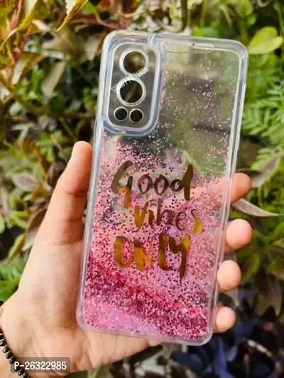 SUNNY FASHION Back Case Cover for OnePlus Nord 2 5G Good Vibes Only Designer Moving Liquid Water Glitter Girls Soft TPU Mobile Back Cover for OnePlus Nord 2 5G (Running Glitter Sparkle) (Pink)-thumb3