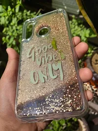 SUNNY FASHION Good Vibes Only Designer Quicksand Moving Liquid Floating Waterfall Girls Soft TPU Mobile Back Case Cover for Xiaomi Redmi Note 8 (Running Glitter Sparkle Gold)-thumb3