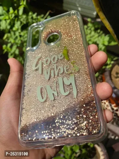 SUNNY FASHION Good Vibes Only Designer Quicksand Moving Liquid Floating Waterfall Girls Soft TPU Mobile Back Case Cover for Xiaomi Redmi Note 8 (Running Glitter Sparkle Gold)-thumb4