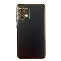 SUNNY FASHION Back Case Cover for Samsung Galaxy A72 Electroplated Leather Shockproof Armor Camera Protection Back Case for Samsung Galaxy A72 (Black)-thumb1