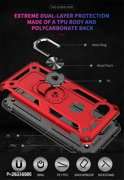 sunny fashion dual layer tough rugged ring holder stand armor shockproof drop protection case cover?for vivo v17 pro - blue - blue-thumb3