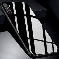 SUNNY FASHION Back Cover Oppo Reno 4 Pro Luxurious Glass Soft Edge Protective TPU Bumper Stunning Design Case for Oppo Reno 4 Pro - Black-thumb4