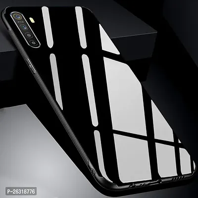 SUNNY FASHION Back Cover Oppo Reno 4 Pro Luxurious Glass Soft Edge Protective TPU Bumper Stunning Design Case for Oppo Reno 4 Pro - Black-thumb5