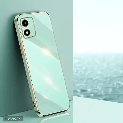 SUNNY FASHION Back Cover for Vivo Y02s Liquid TPU Silicone Shockproof Flexible with Camera Protection Soft Back Cover Case for Vivo Y02s (Mint Green)-thumb0