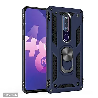 Sunny Fashion Dual Layer Tough Rugged Ring Holder Stand Armor Shockproof Drop Protection Case Cover?for Oppo F11 Pro - Blue-thumb2