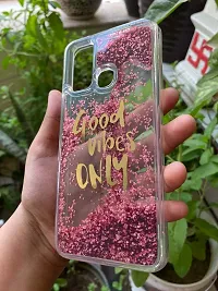 Sunny Fashion Good Vibes Only Designer Quicksand Moving Liquid Floating Waterfall Girls Soft TPU Mobile Back Cover for Vivo Y50 / Y30 (Running Glitter Sparkle Pink)-thumb1