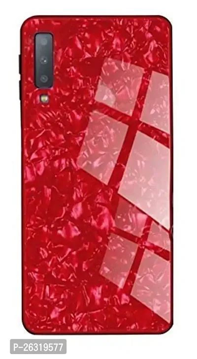 SUNNY FASHION Back Cover for Xiaomi Mi A3 Marble Finish Glass for Xiaomi Mi A3 - Red