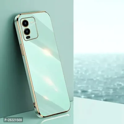 SUNNY FASHION Liquid TPU Silicone Shockproof Flexible with Camera Protection Soft Back Case Cover for Vivo V25 Pro 5G (Mint Green)-thumb2