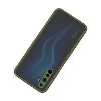 SUNNY FASHION Hard Matte Finish Smoke Case with Soft Side Frame Fit Protective Back Case Cover for Realme 7 [Translucent Ant-Slip Matte] Smoke Dark Green-thumb3